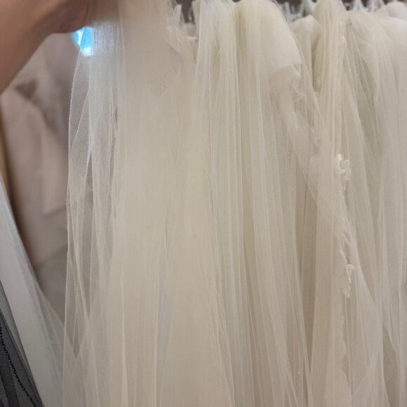 Plain Champagne Cathedral Veil main image 5